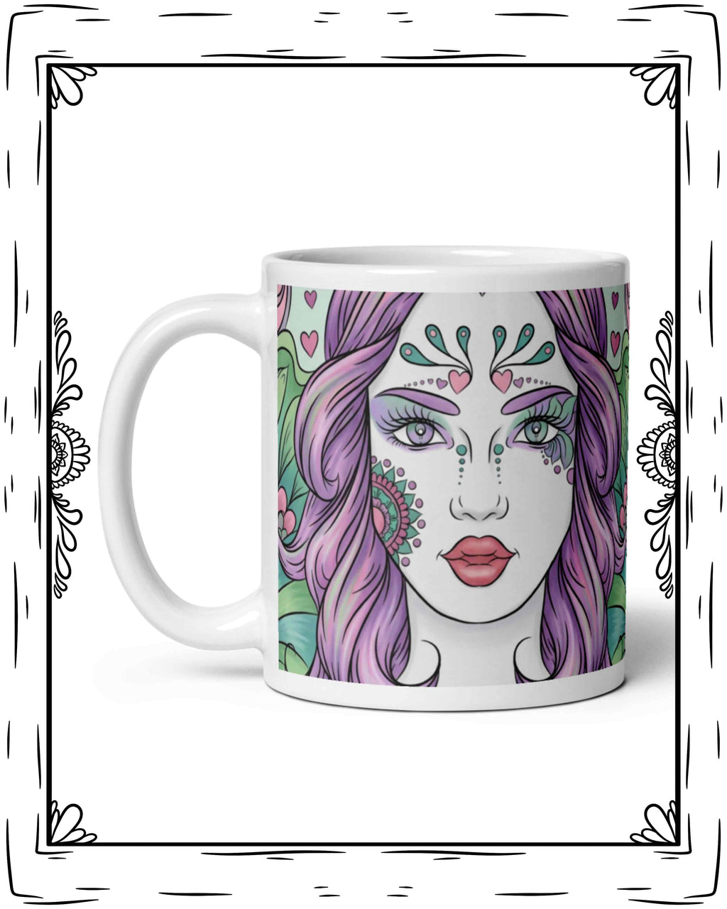 Flowing Woman White glossy mug