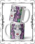 Flowing Woman White glossy mug