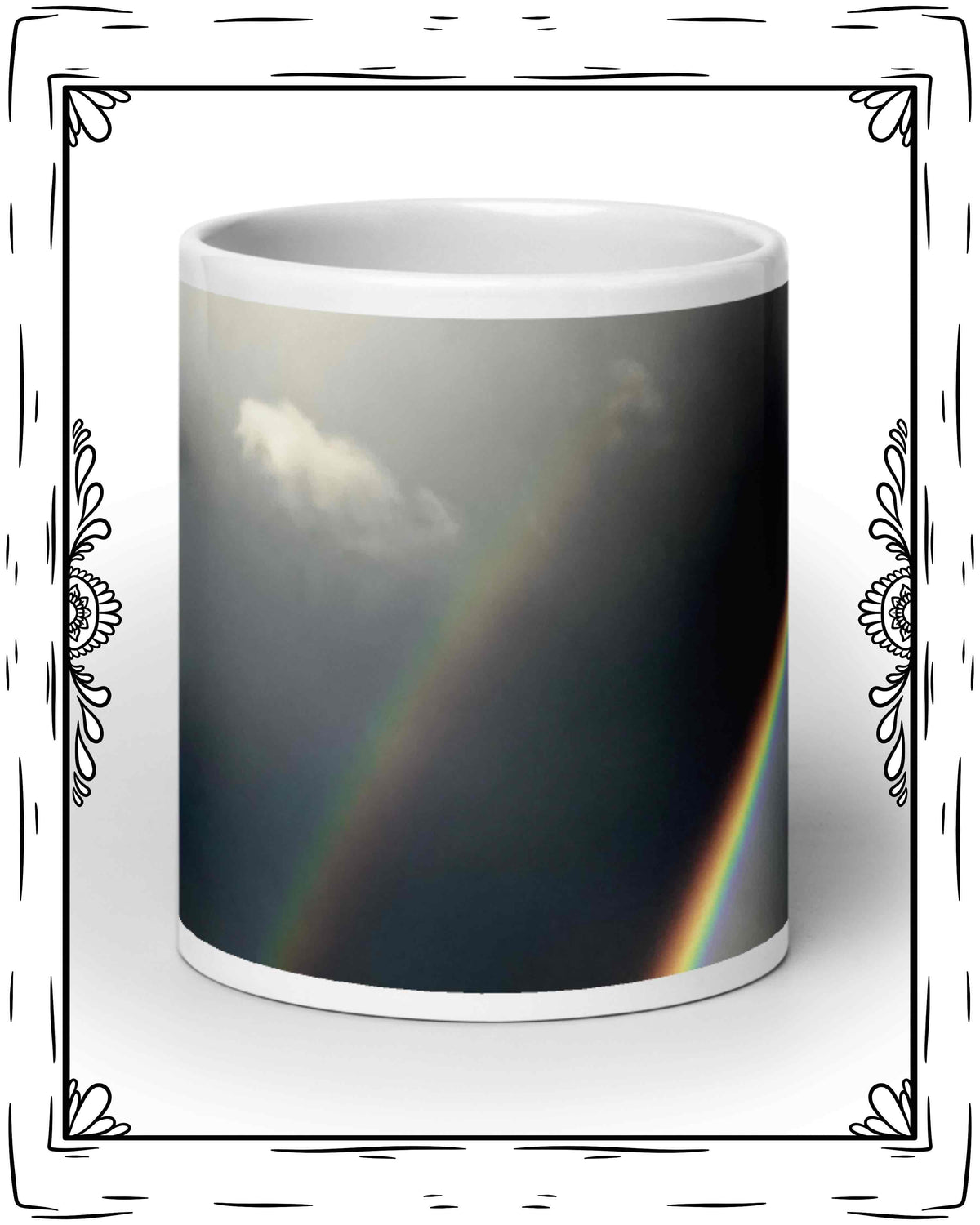 Stormy Rainbow White glossy mug