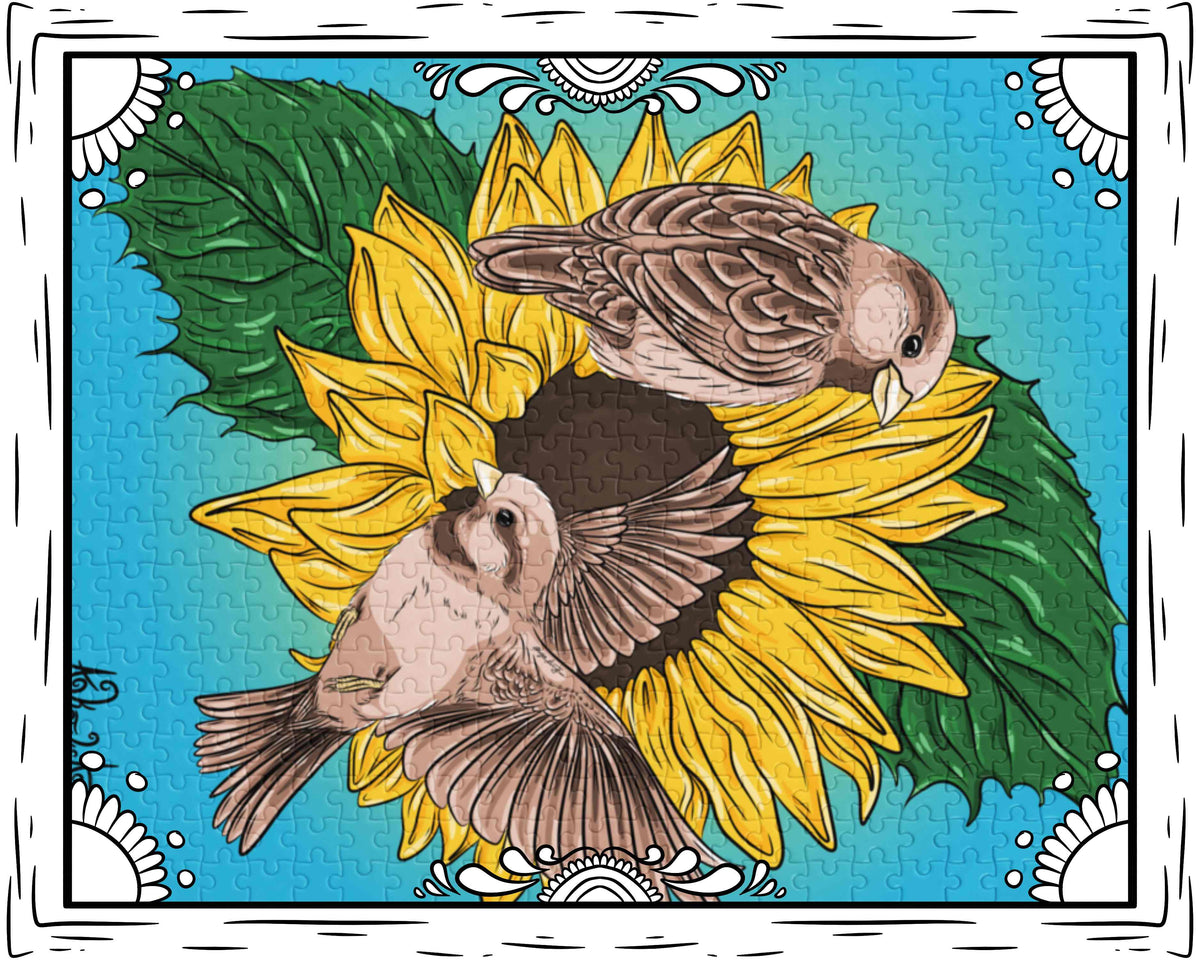 Beautiful Bird Jigsaw puzzle with tin