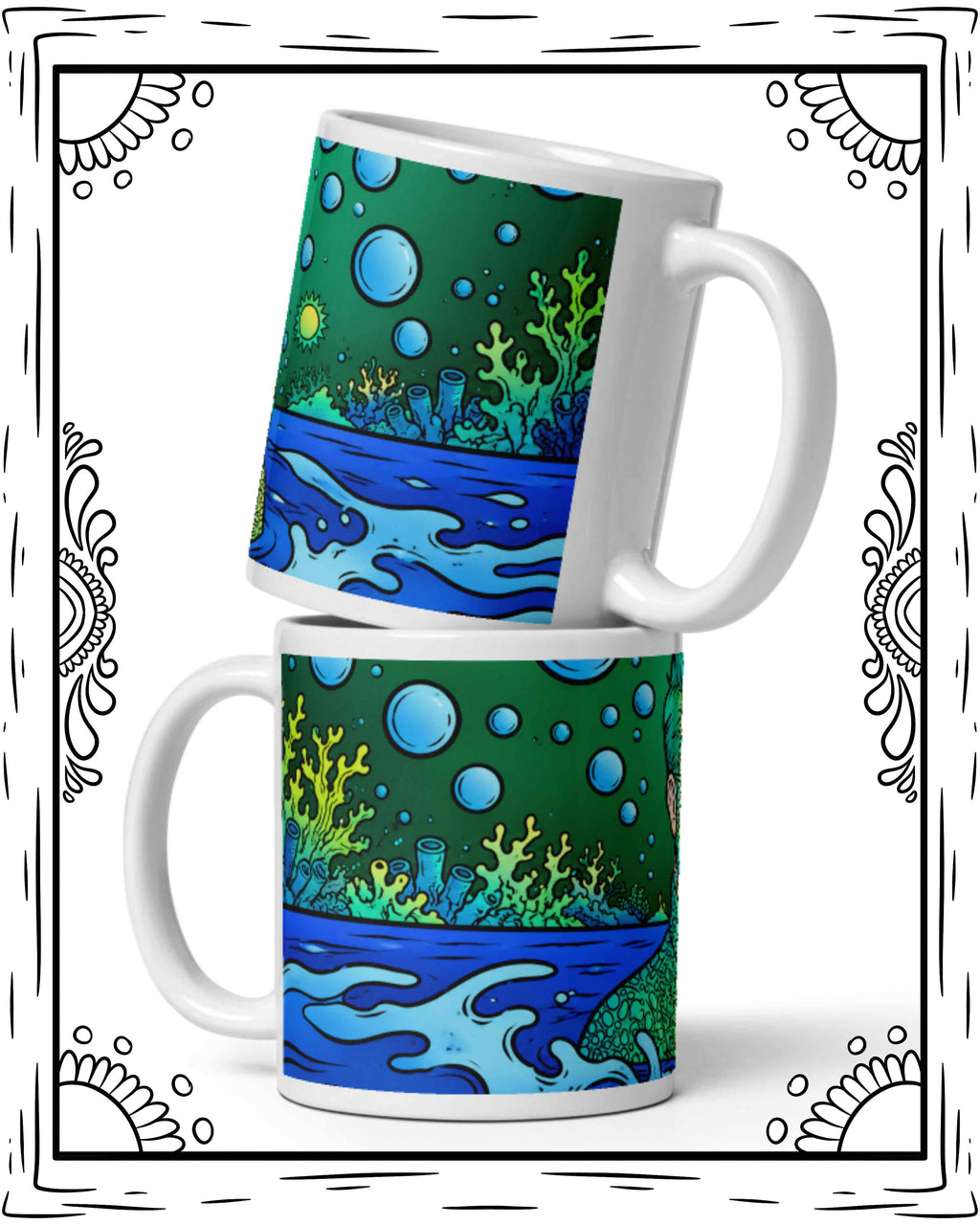 Hippie Man White glossy mug