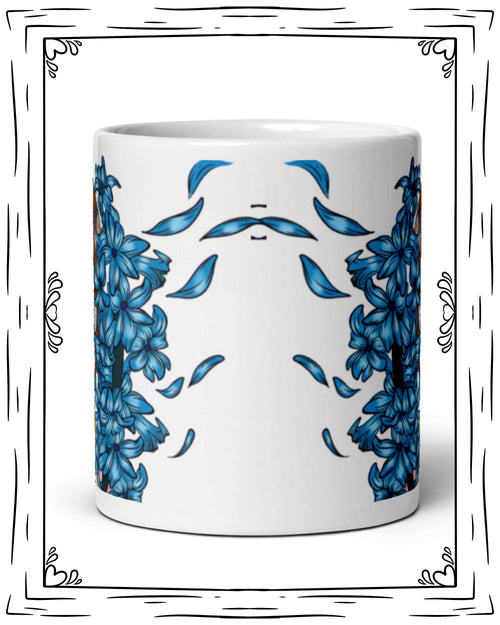 Blue Girl in the wind glossy mug
