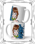 Blue Girl in the wind glossy mug